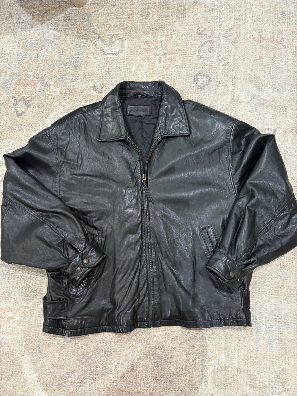 Bachrach Black Leather Jacket 90s Jacket